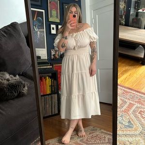 Off the shoulder smocked dress